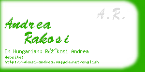 andrea rakosi business card